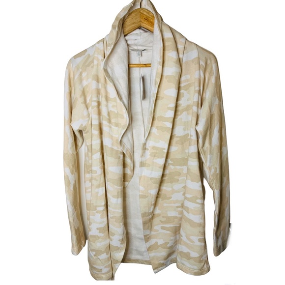 Lucky Brand Sweaters - LUCKY BRAND Sweater Size Small S Women's Hooded Beige Tan Camo Open Cardigan